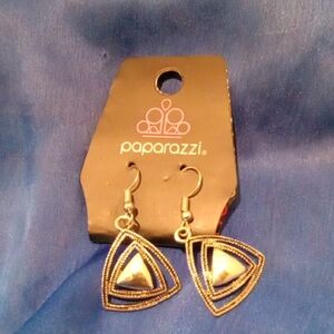 paparazzi Gold Layered Triangle Drop Earrings